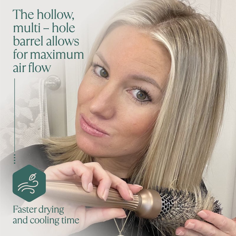 Osensia Round Brush for Blow Drying 1.3 Inch, Vented Hairbrush for Styling, Salon Blowouts, All Hair Types, Ionic, Ceramic, Builds Hair Volume, Reduces Frizz - Image 4